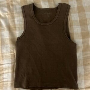 Brown Sleeveless Top